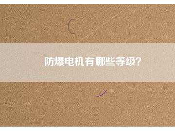 防爆電機有哪些等級？