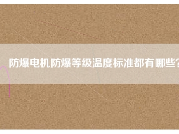 防爆電機(jī)防爆等級(jí)溫度標(biāo)準(zhǔn)都有哪些？