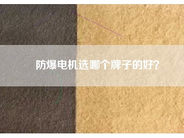 防爆電機選哪個牌子的好？