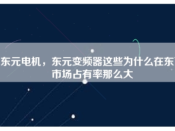 東元電機，東元變頻器這些為什么在東莞市場占有率那么大