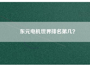 東元電機世界排名第幾？