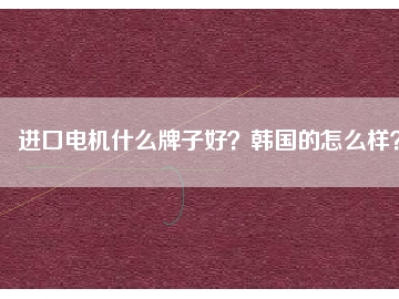 進(jìn)口電機(jī)什么牌子好？韓國(guó)的怎么樣？