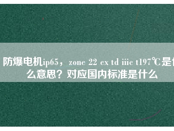 防爆電機(jī)ip65，zone 22 ex td iiic t197℃是什么意思？對應(yīng)國內(nèi)標(biāo)準(zhǔn)是什么