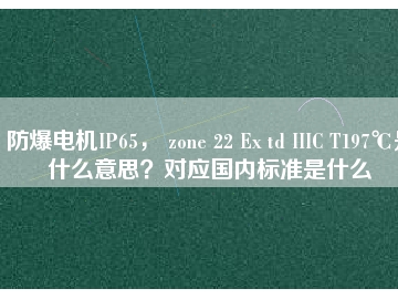 防爆電機(jī)IP65， zone 22 Ex td IIIC T197℃是什么意思？對(duì)應(yīng)國(guó)內(nèi)標(biāo)準(zhǔn)是什么
