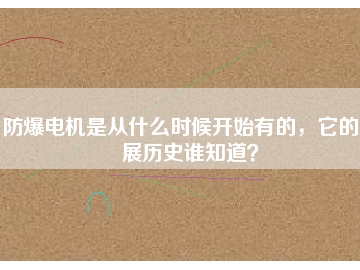 防爆電機(jī)是從什么時候開始有的，它的發(fā)展歷史誰知道？