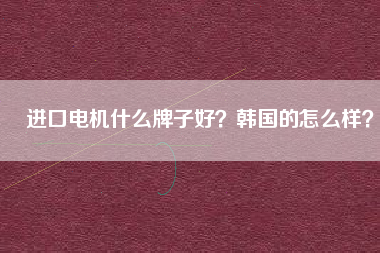 進(jìn)口電機(jī)什么牌子好？韓國的怎么樣？