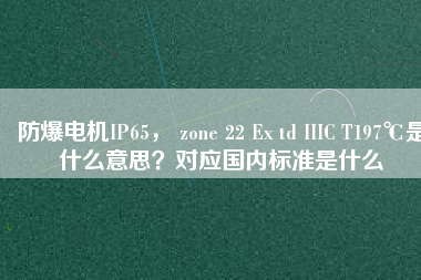 防爆電機IP65， zone 22 Ex td IIIC T197℃是什么意思？對應(yīng)國內(nèi)標(biāo)準(zhǔn)是什么