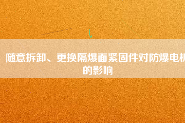 隨意拆卸、更換隔爆面緊固件對防爆電機的影響