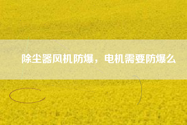 除塵器風(fēng)機防爆，電機需要防爆么