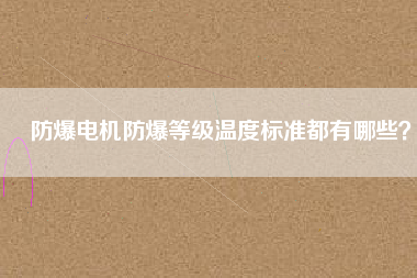 防爆電機防爆等級溫度標(biāo)準(zhǔn)都有哪些？