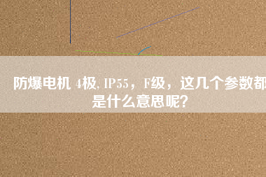 防爆電機(jī) 4極, IP55，F(xiàn)級(jí)，這幾個(gè)參數(shù)都是什么意思呢？
