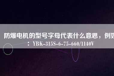 防爆電機的型號字母代表什么意思，例如：YBK-315S-6-75-660/1140V