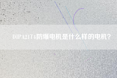 DIPA21T4防爆電機(jī)是什么樣的電機(jī)？