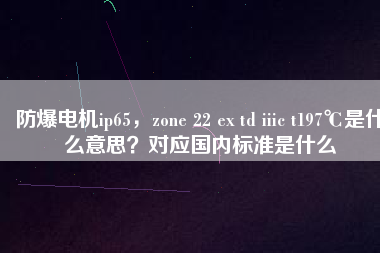 防爆電機ip65，zone 22 ex td iiic t197℃是什么意思？對應(yīng)國內(nèi)標(biāo)準(zhǔn)是什么