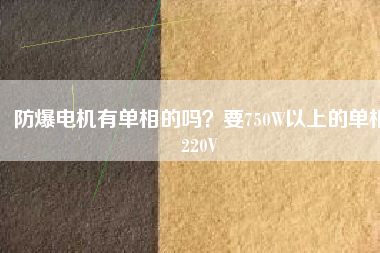 防爆電機有單相的嗎？要750W以上的單相220V