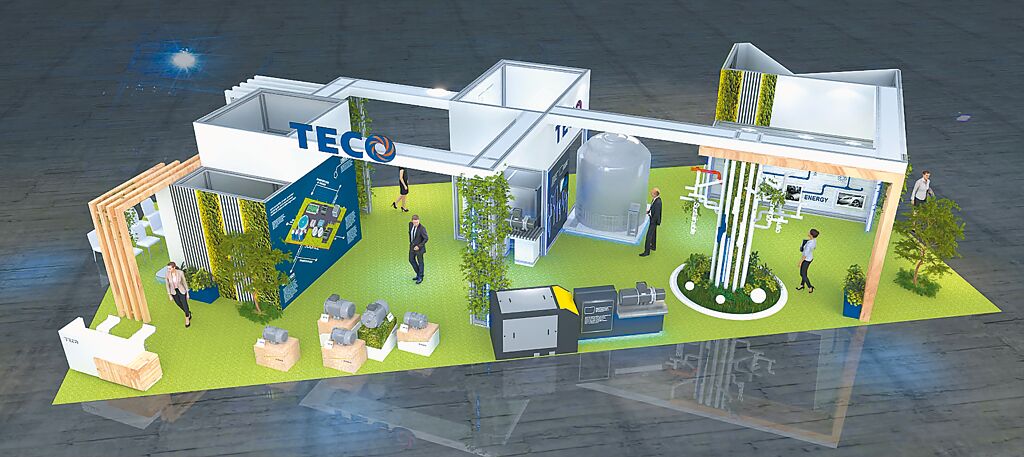 東元集團以「綠色智慧工廠」為主軸，參加2023年臺北自動化大展。圖／東元提供